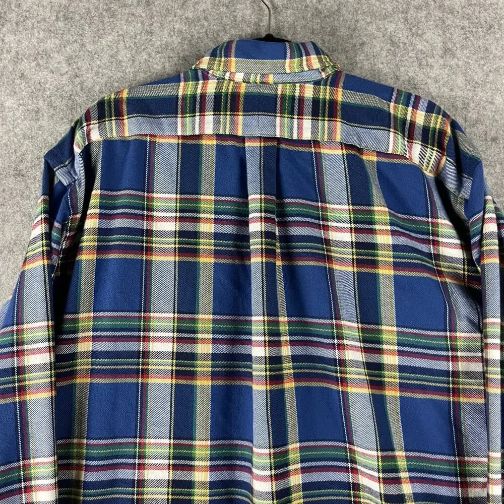 Polo Ralph Lauren Flannel Shirt Mens‎ 2XLT Plaid Button Down Performance Preppy